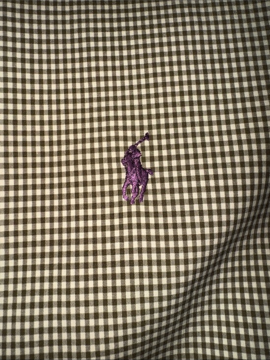 Ralph Lauren Other - Ralph Lauren Brown and Cream and Tan Gingham Button-Up with Purple Pony